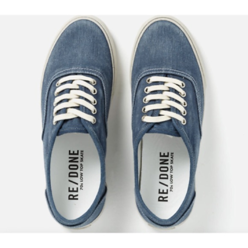 RE/DONE 70s Low Top Skate Sneakers – Denim Canvas